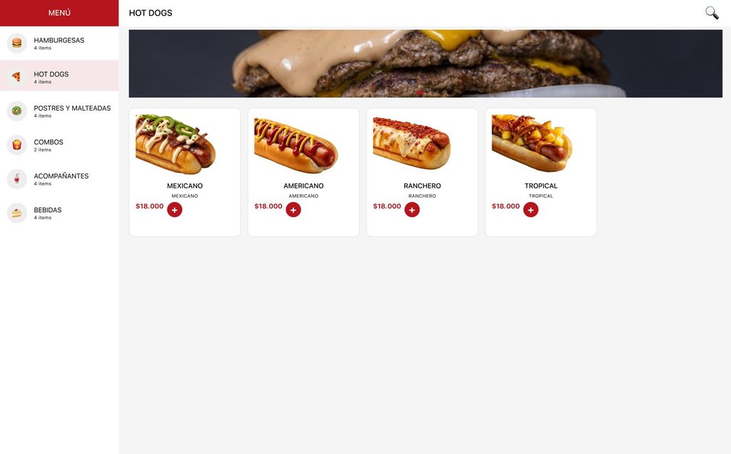 Kiosco: menú de hot dogs con precios
